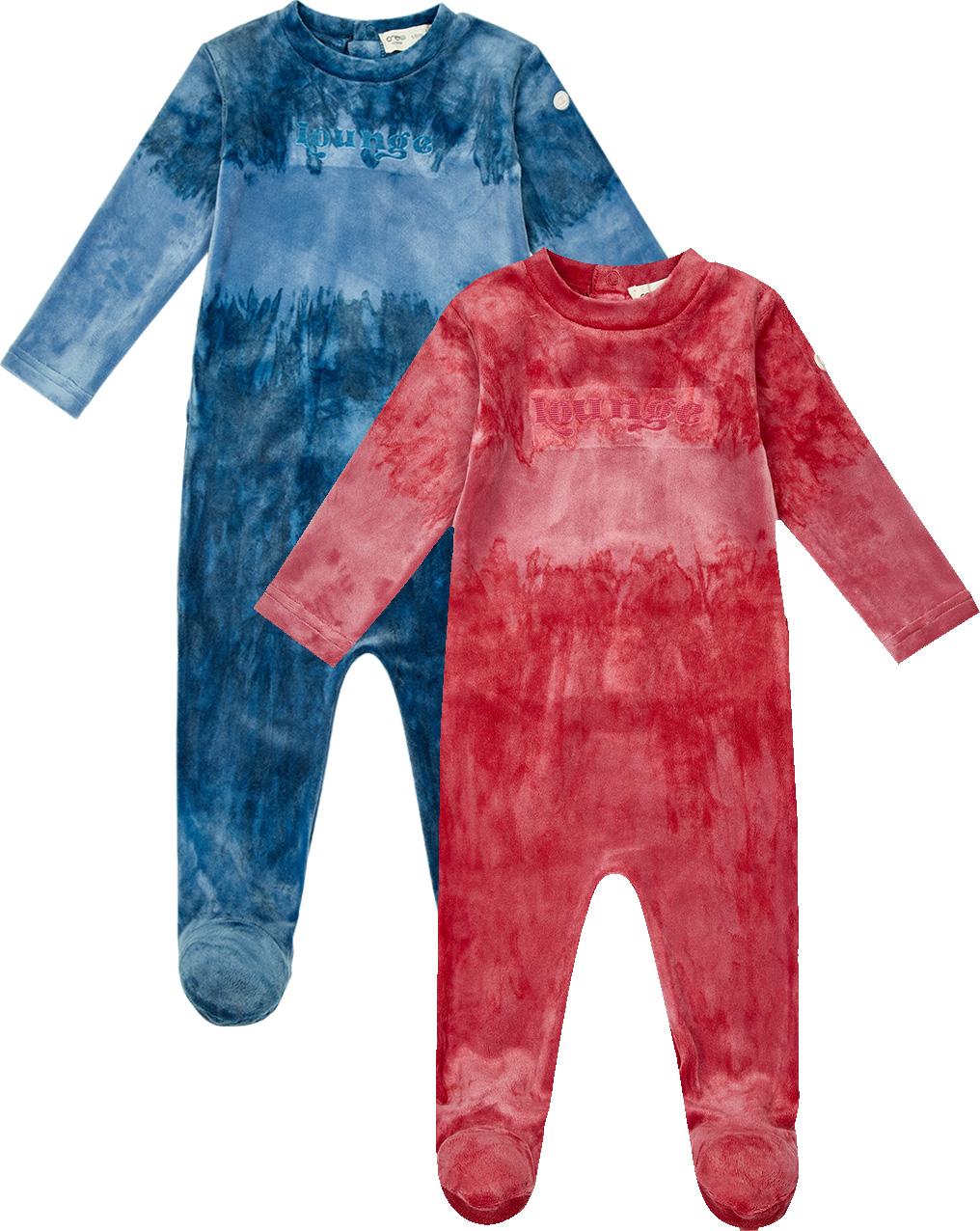 Crew Lounge Baby Boys Girls Tie Dye Velour Footie - SG3017 Crew Lounge Baby Boys Girls Tie Dye Velour Footie - SG3017