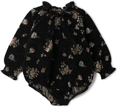 Space Gray Baby Girls Brocade Velvet Romper - WB5CY2766 Space Gray Baby Girls Brocade Velvet Romper - WB5CY2766