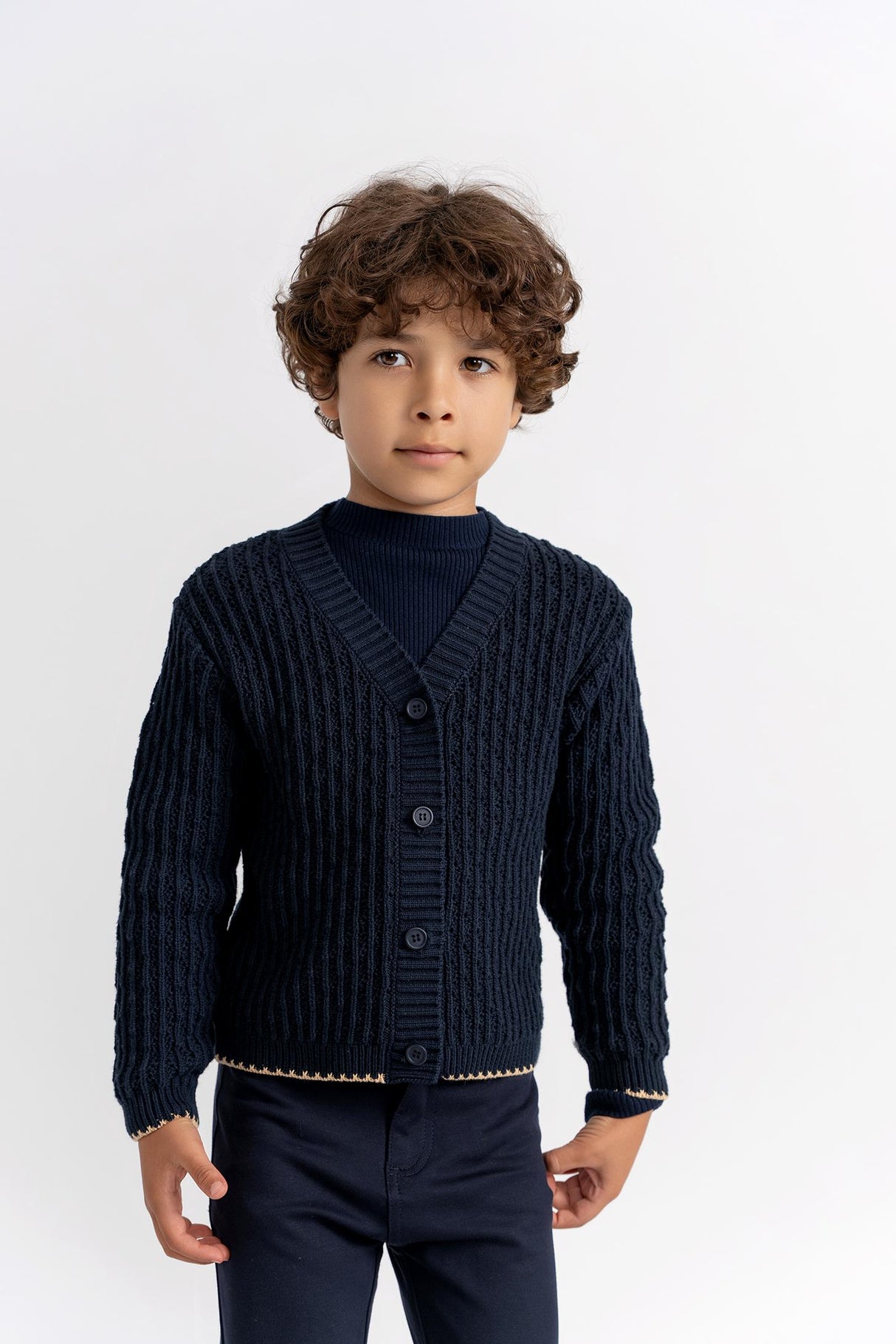 The Umbrella Academy Boys Pointelle Knit Cardigan - WB5CY2775 The Umbrella Academy Boys Pointelle Knit Cardigan - WB5CY2775