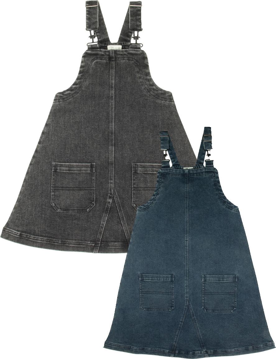 Crew Kids Girls Denim Jumper - AL3009 Crew Kids Girls Denim Jumper - AL3009