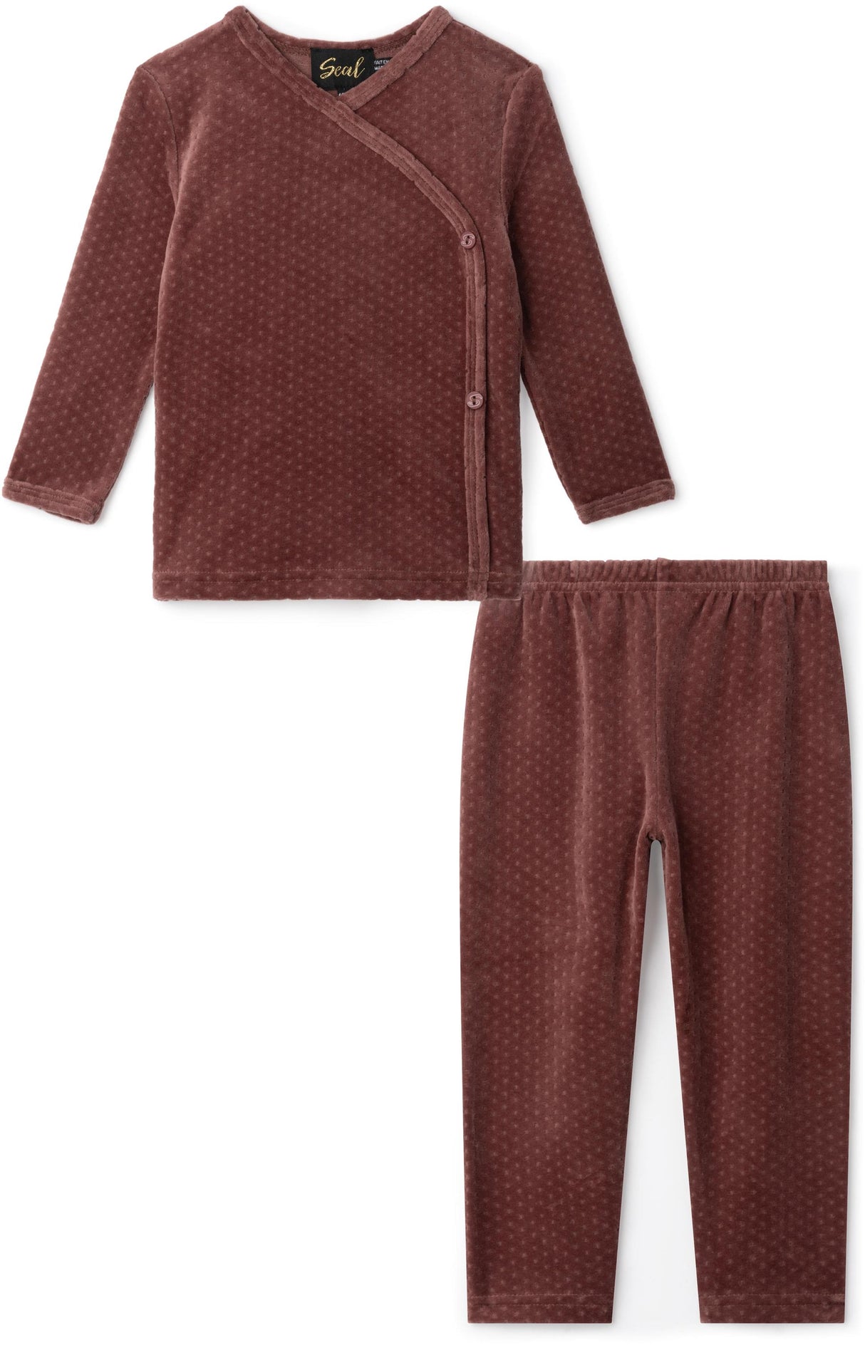 Seal Girls Velour Dotted Pajamas - WB5CY2797EG Seal Girls Velour Dotted Pajamas - WB5CY2797EG