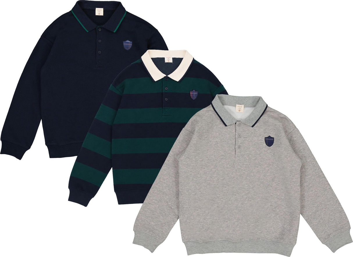 Analogie by Lil Legs Fan Club No Words Collection Boys Long Sleeve Polo Shirt - AF26S521C Analogie by Lil Legs Fan Club No Words Collection Boys Long Sleeve Polo Shirt - AF26S521C