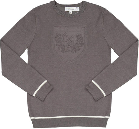 Charlotte & George Boys Embossed Crest Sweater - WB5CP7282T Charlotte & George Boys Embossed Crest Sweater - WB5CP7282T