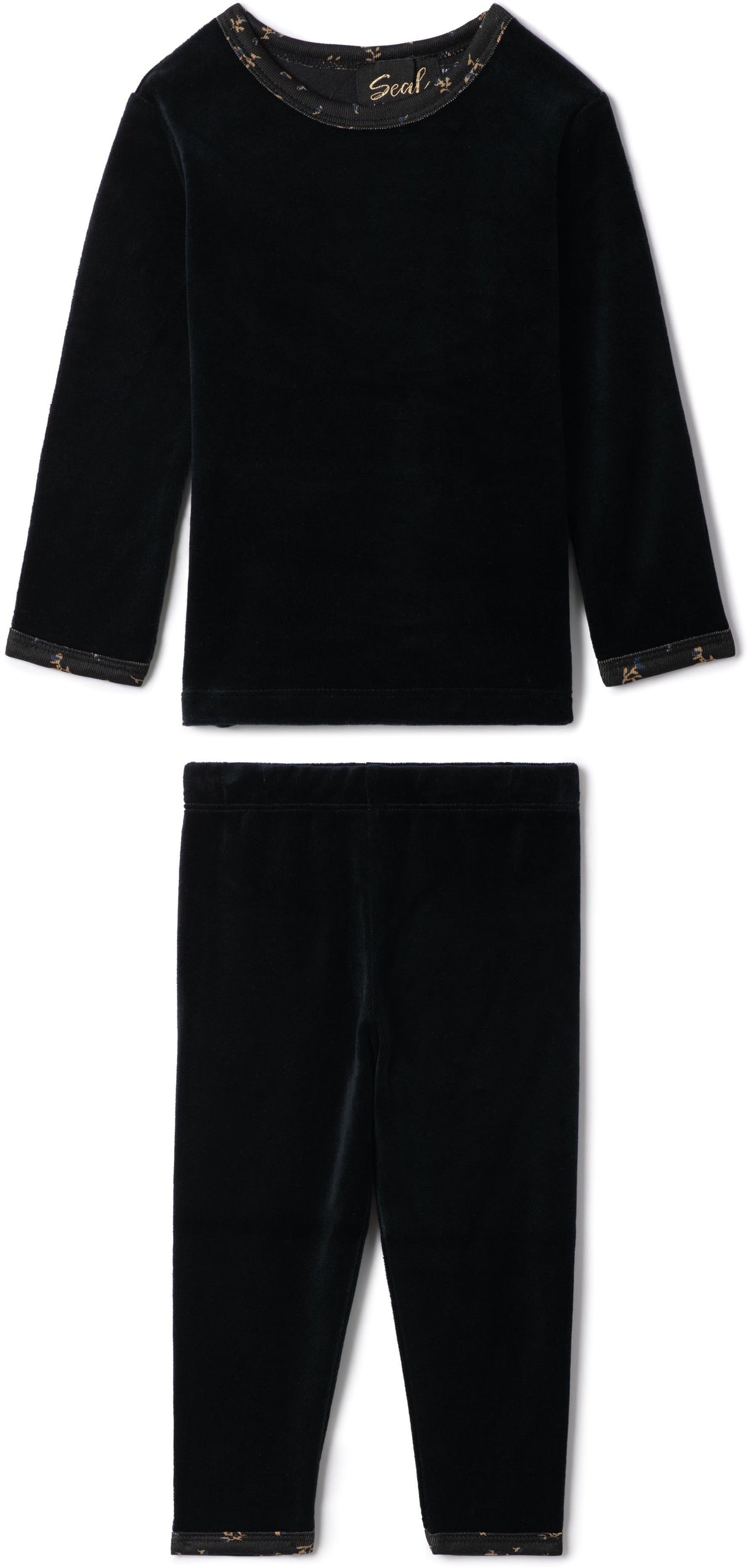 Seal Girls Floral Edge Velour Pajamas - WB5CY2815EV Seal Girls Floral Edge Velour Pajamas - WB5CY2815EV