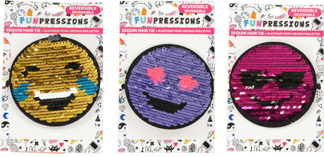 Expressions Emoji Flippy Sequin Ponytail Holder - EX1442 Expressions Emoji Flippy Sequin Ponytail Holder - EX1442