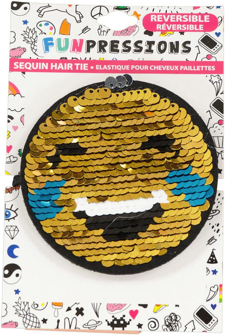 Expressions Emoji Flippy Sequin Ponytail Holder - EX1442