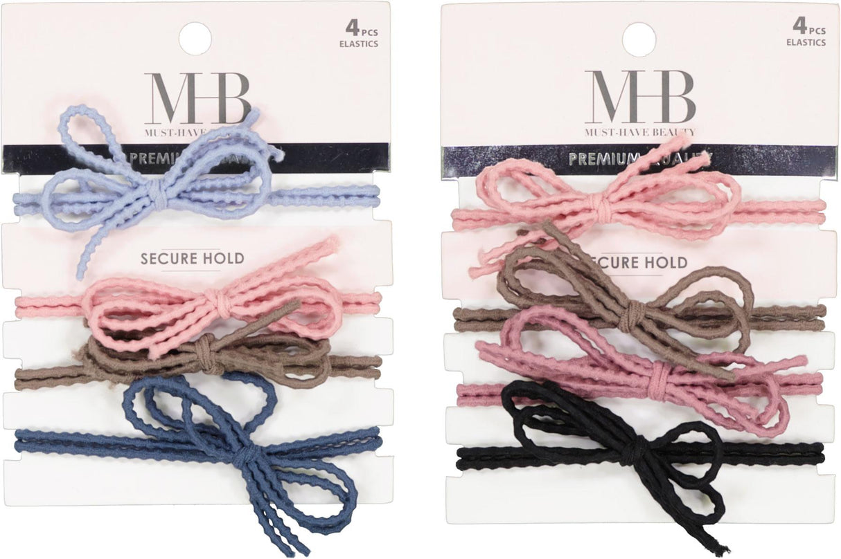 Expressions Textured Bow Ponytail Holder 4 Pack - AHE26143 Expressions Textured Bow Ponytail Holder 4 Pack - AHE26143