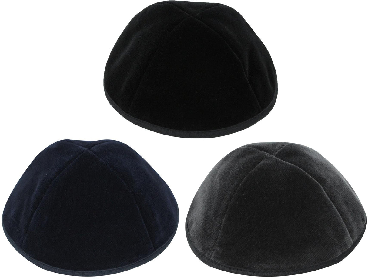 Majestic Boys/Mens 4 Part Velvet Yarmulka with Rim Majestic Boys/Mens 4 Part Velvet Yarmulka with Rim