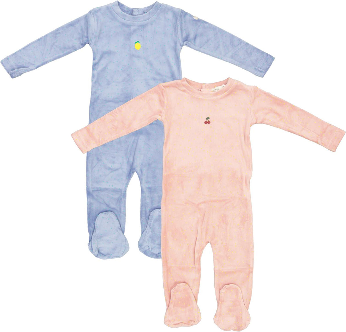Crew Lounge Baby Boys Girls Velour Dot Footie - SG3007 Crew Lounge Baby Boys Girls Velour Dot Footie - SG3007