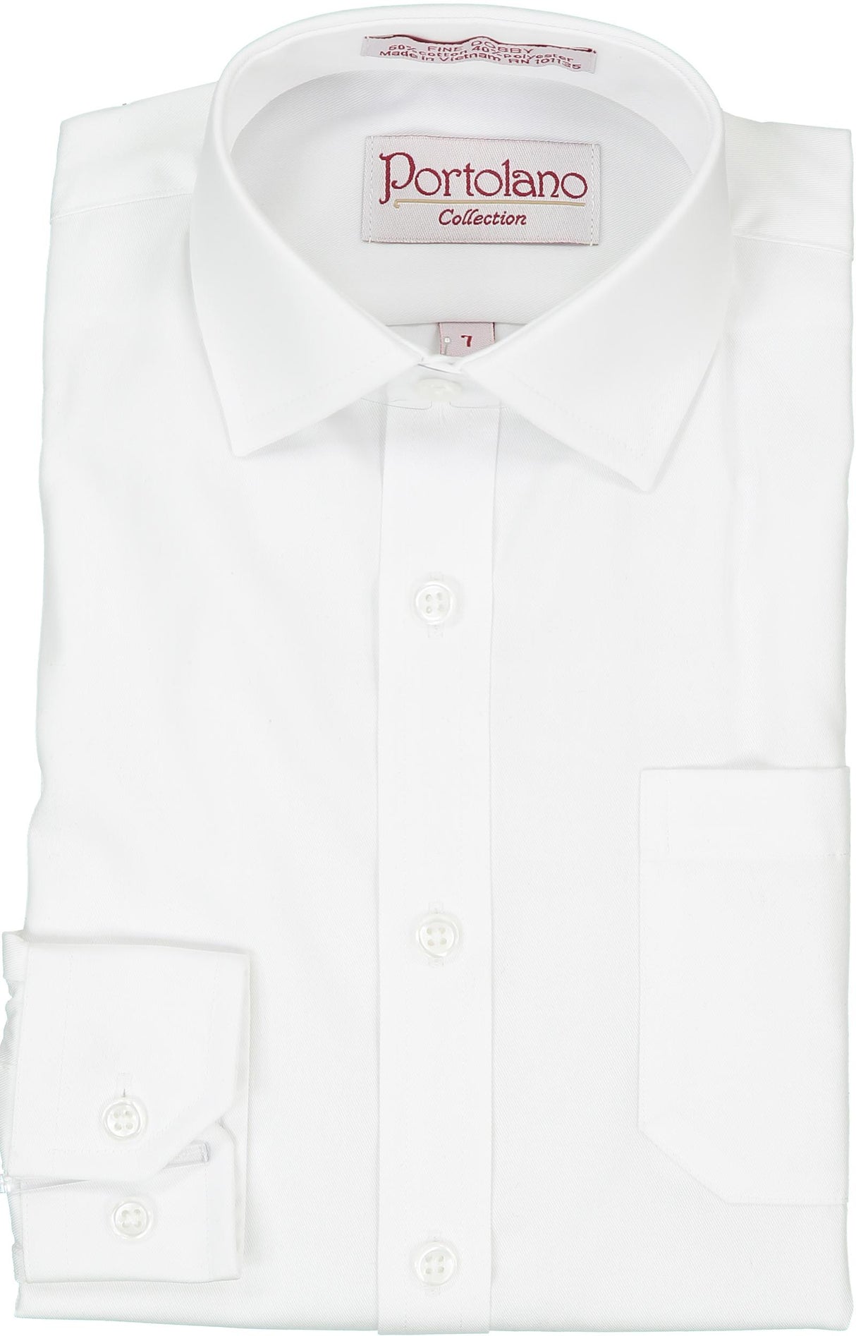 Portolano Boys Long Sleeve White Textured Dress Shirt - 2630 Portolano Boys Long Sleeve White Textured Dress Shirt - 2630