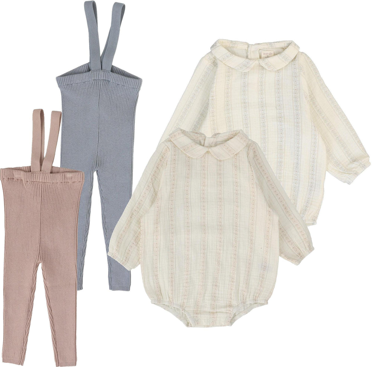Analogie by Lil Legs Ivy Stripe Collection Baby Toddler Girls Knit Legging Set Outfit - ISKL Analogie by Lil Legs Ivy Stripe Collection Baby Toddler Girls Knit Legging Set Outfit - ISKL