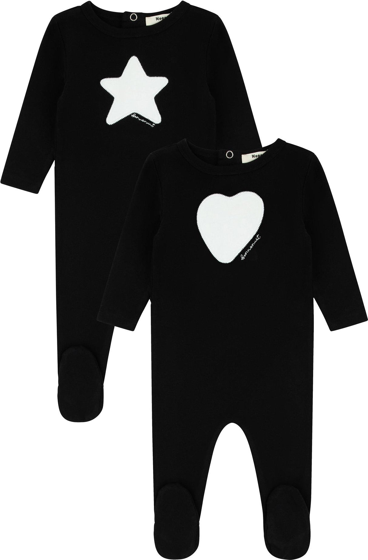 Noggi Baby Boys Girls Bamboo Cotton Heart/Star Footie - 216213 Noggi Baby Boys Girls Bamboo Cotton Heart/Star Footie - 216213