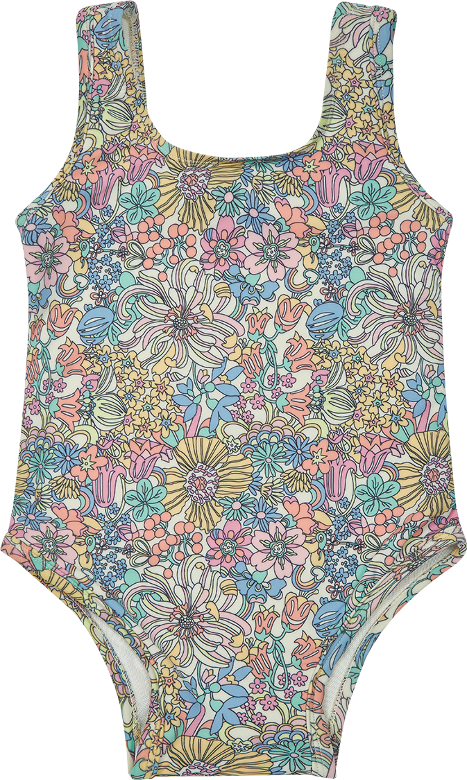 Crew Kids Girls Floral Bathing Suit - SG3133 Crew Kids Girls Floral Bathing Suit - SG3133