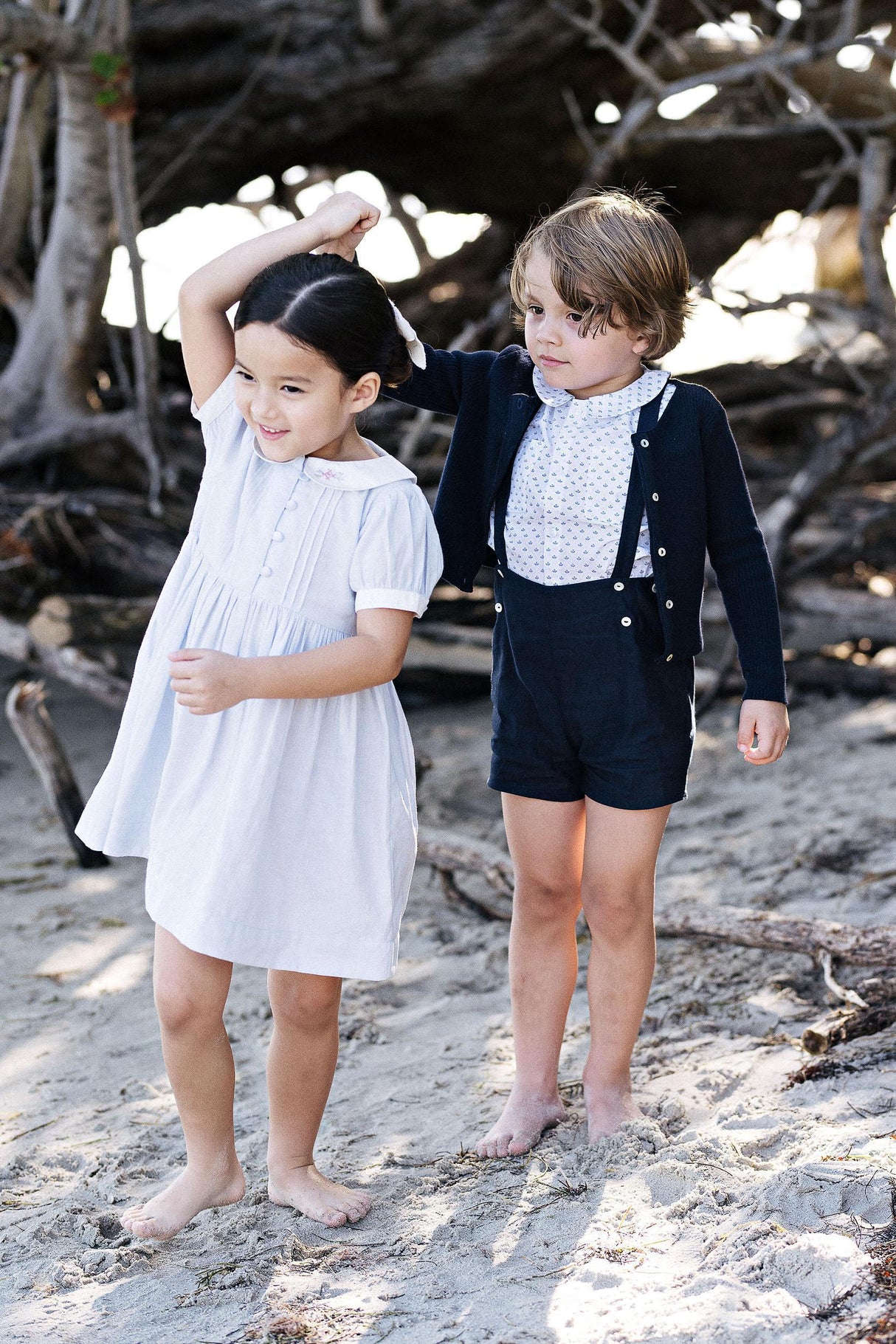 Analogie by Lil Legs Embroidered Linen Collection Boys Dressy Suspender Shorts - SSHOR Analogie by Lil Legs Embroidered Linen Collection Boys Dressy Suspender Shorts - SSHOR