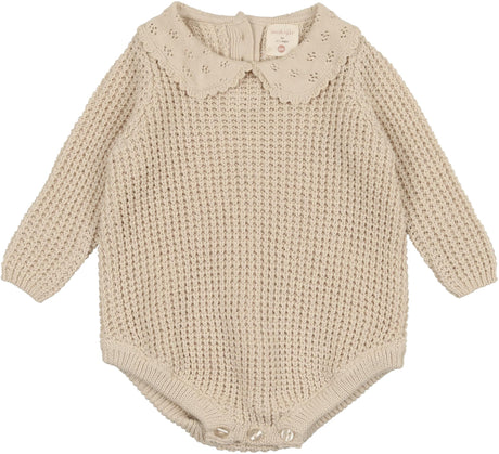 Analogie by Lil Legs Shabbos Collection Baby Toddler Girls Pointelle Collar Knit Romper