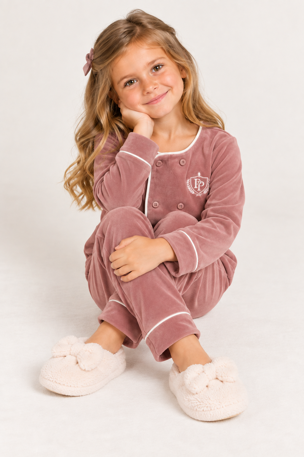Purple Panda Boys Girls Velour Button Pajamas - PJ-BX-261402 Purple Panda Boys Girls Velour Button Pajamas - PJ-BX-261402
