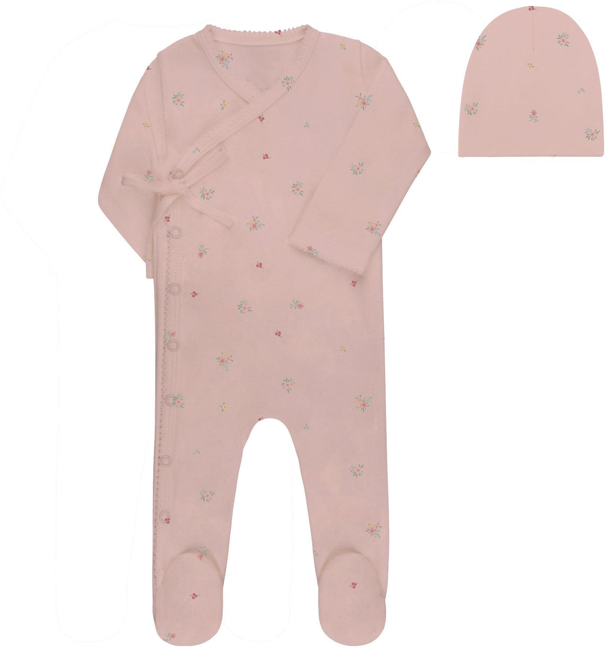 Ely's & Co Baby Girls Printed Floral Cotton Footie, Beanie & Blanket Gift Box Set - AW26-0013 Ely's & Co Baby Girls Printed Floral Cotton Footie, Beanie & Blanket Gift Box Set - AW26-0013