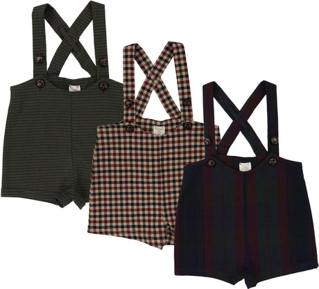 Analogie by Lil Legs Shabbos Collection Toddler Boys Plaid Suspender Shorts Analogie by Lil Legs Shabbos Collection Toddler Boys Plaid Suspender Shorts