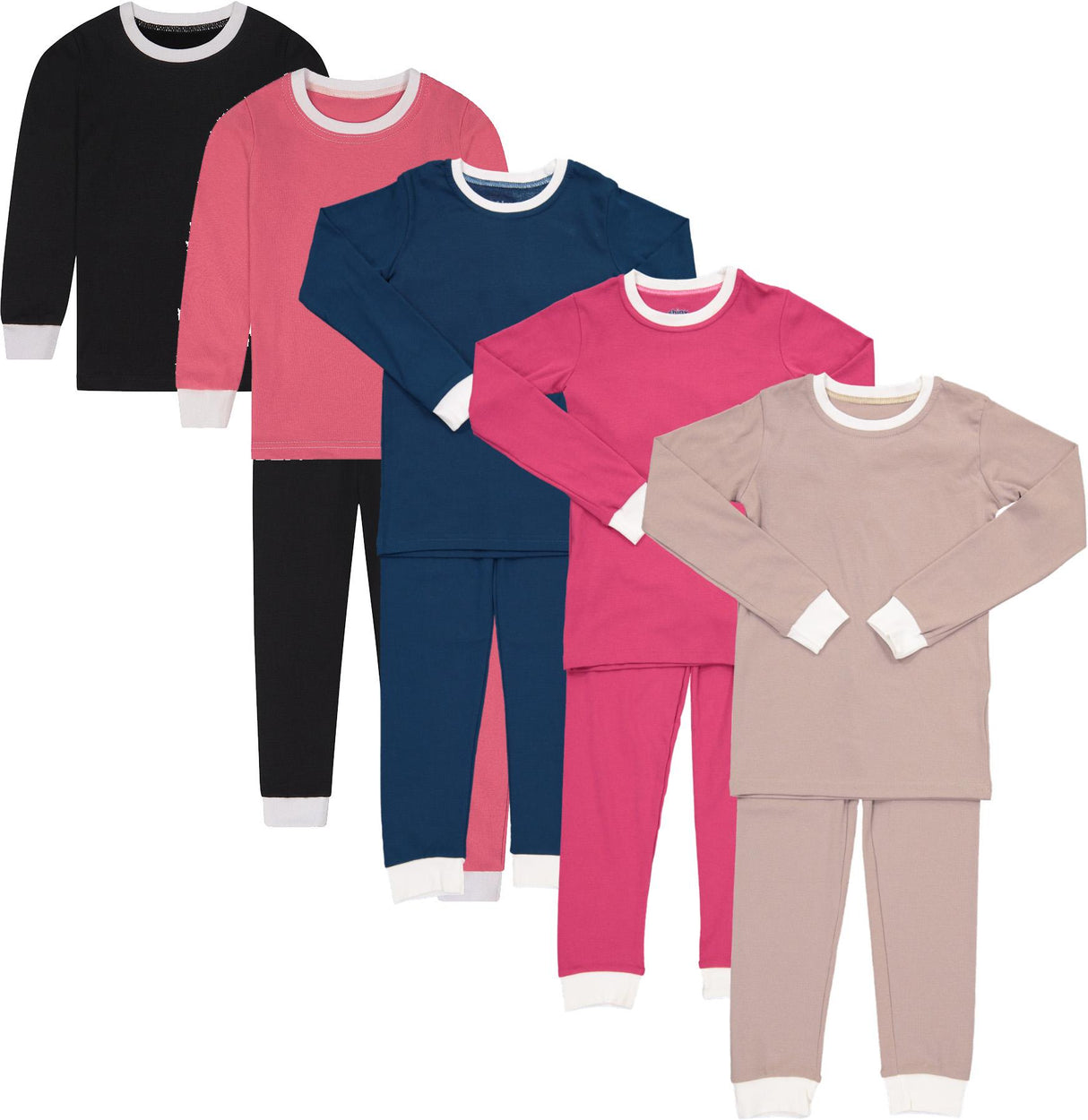 Shinu Unisex White Cuffed Cotton Pajamas - SC2 Shinu Unisex White Cuffed Cotton Pajamas - SC2