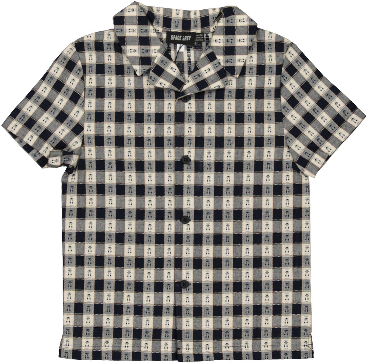 Space Gray Boys Checked Cherry Dress Shirt - SB4CY2267BS Space Gray Boys Checked Cherry Dress Shirt - SB4CY2267BS