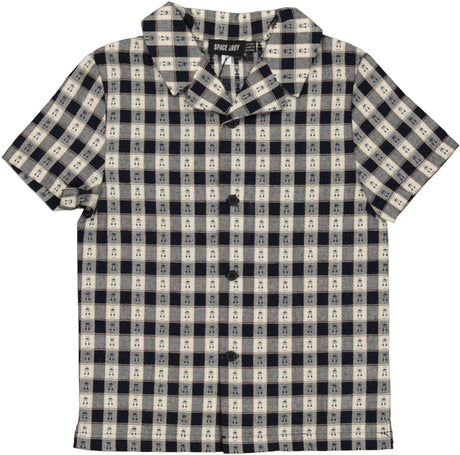 Space Gray Boys Checked Cherry Dress Shirt - SB4CY2267BS Space Gray Boys Checked Cherry Dress Shirt - SB4CY2267BS