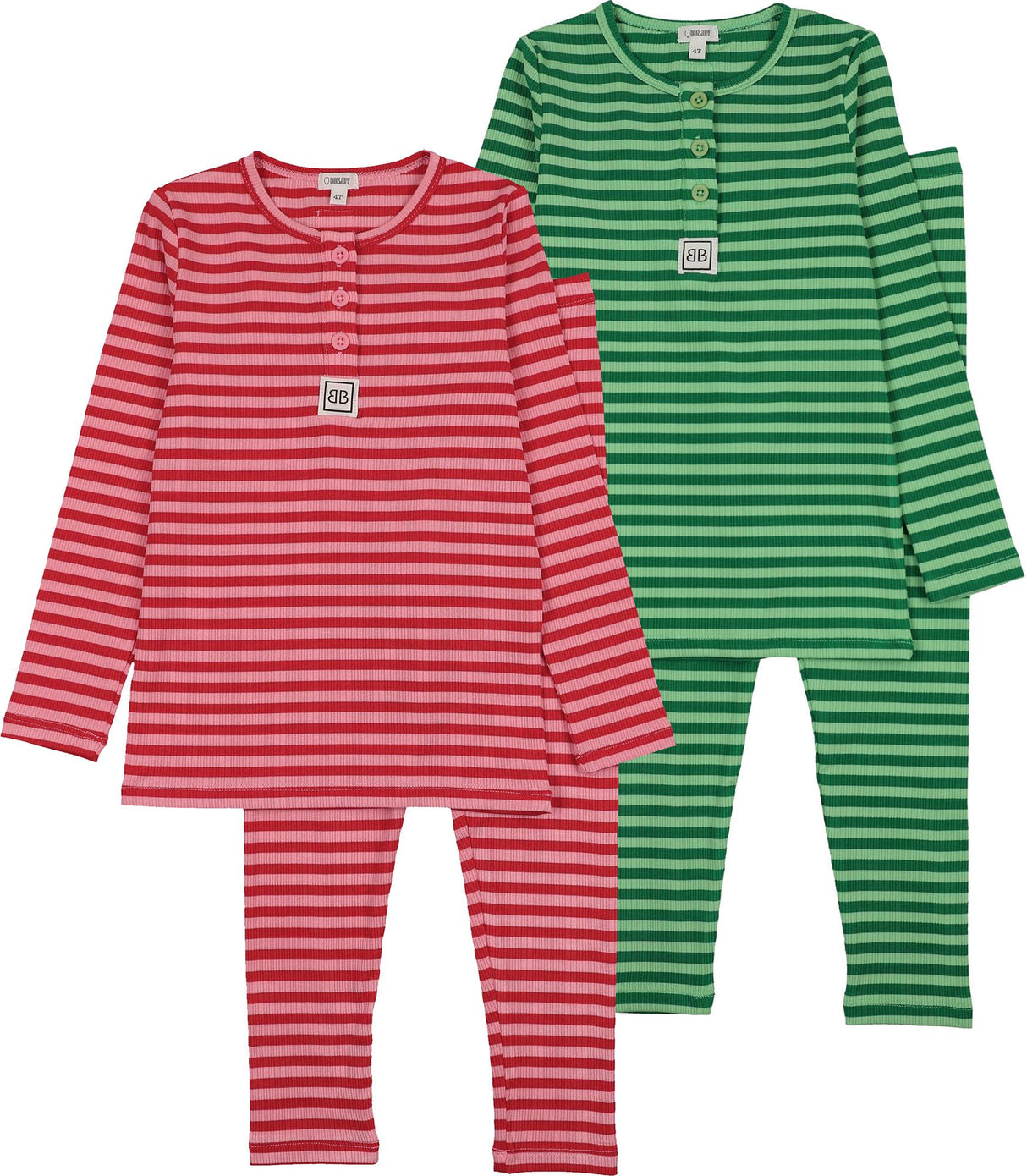 Bonjoy Boys Girls Stripe Squad Cotton Pajamas - BPSS26016LP Bonjoy Boys Girls Stripe Squad Cotton Pajamas - BPSS26016LP