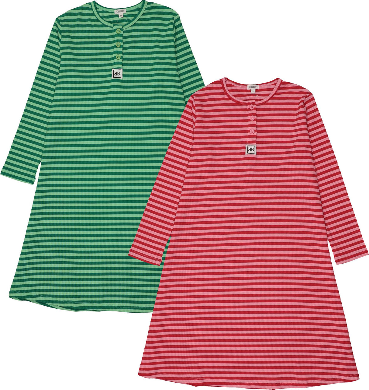 Bonjoy Girls Teens Cotton Stripe Squad Nightgown - BPSS26016N Bonjoy Girls Teens Cotton Stripe Squad Nightgown - BPSS26016N