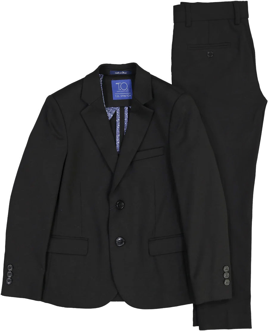 T.O. Collection Boys Black Soho Stretch Suit Separates - 9131-1 T.O. Collection Boys Black Soho Stretch Suit Separates - 9131-1