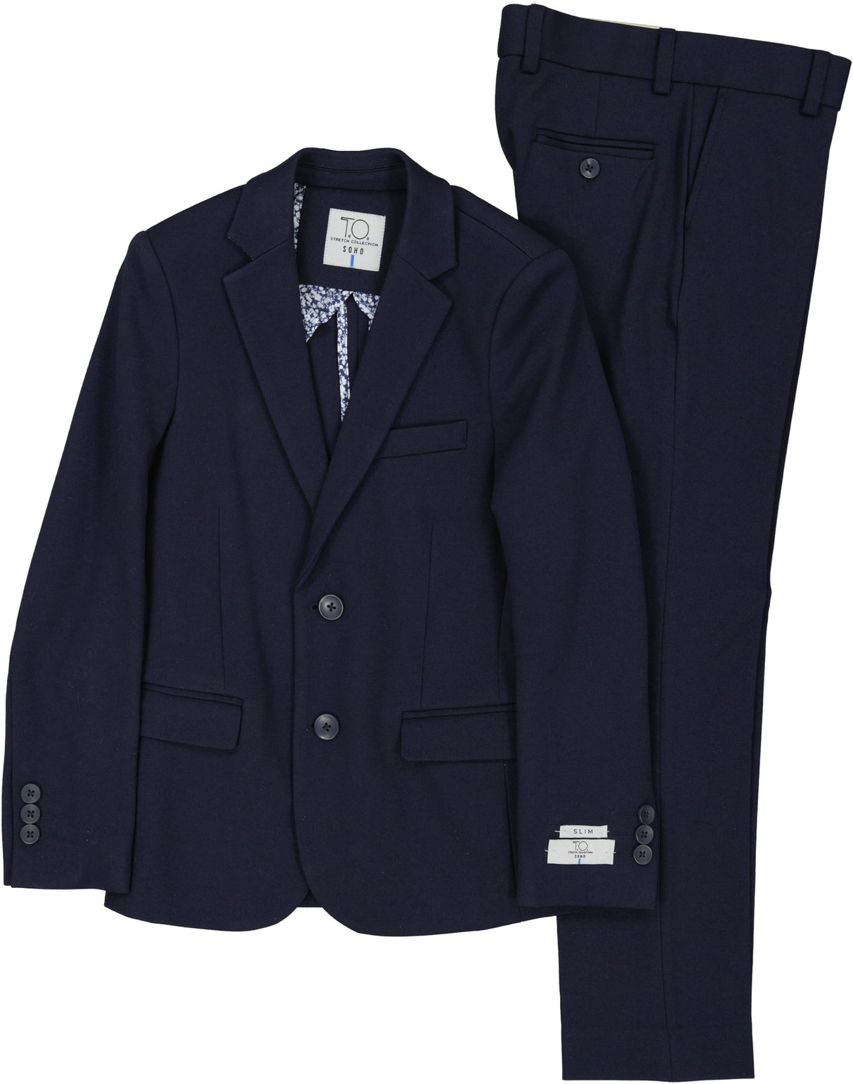 T.O. Collection Boys Navy Texture Soho Stretch Suit Separates - 9131-2B T.O. Collection Boys Navy Texture Soho Stretch Suit Separates - 9131-2B