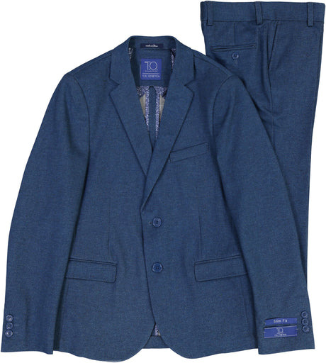 T.O. Collection Boys Blue Heather Soho Stretch Suit Separates - 9131-34 T.O. Collection Boys Blue Heather Soho Stretch Suit Separates - 9131-34