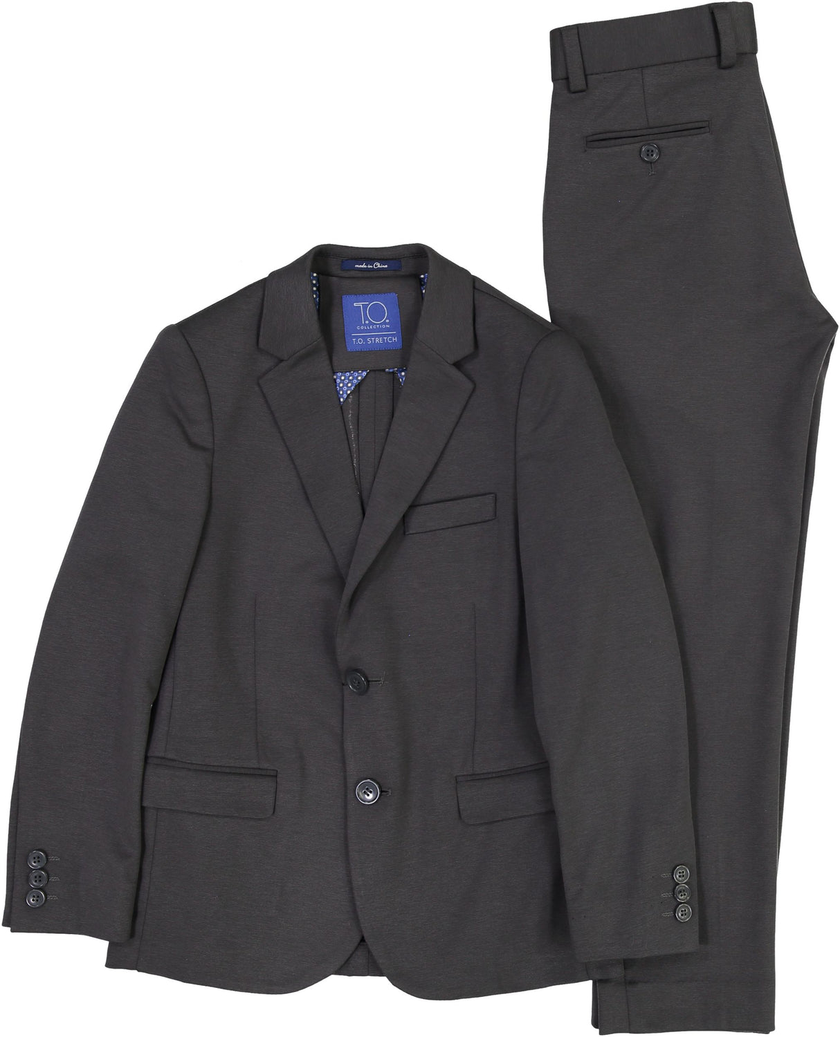 T.O. Collection Boys Charcoal Soho Stretch Suit Separates - 9131-3 T.O. Collection Boys Charcoal Soho Stretch Suit Separates - 9131-3
