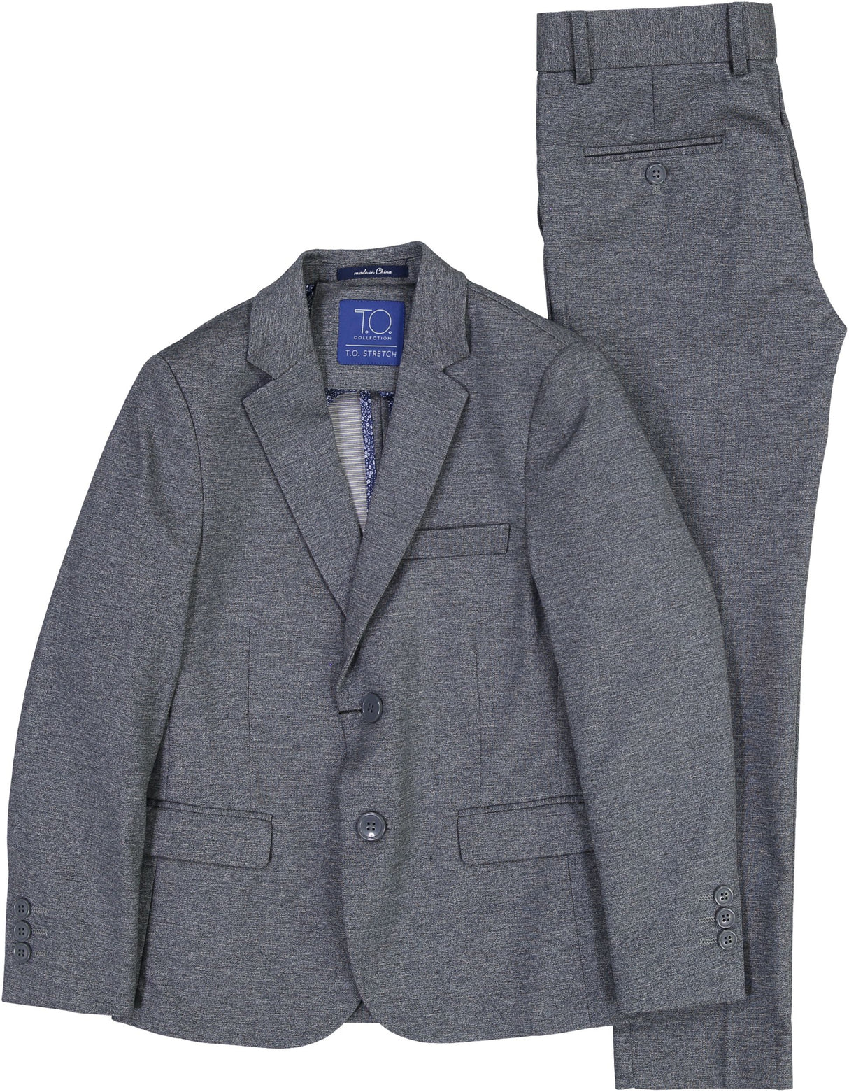 T.O. Collection Boys Gray Soho Stretch Suit Separates - 9131-4 T.O. Collection Boys Gray Soho Stretch Suit Separates - 9131-4