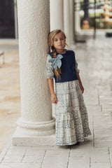 Seal Girls Floral Patchwork Print Robe with Knit Vest - SB4CY2320