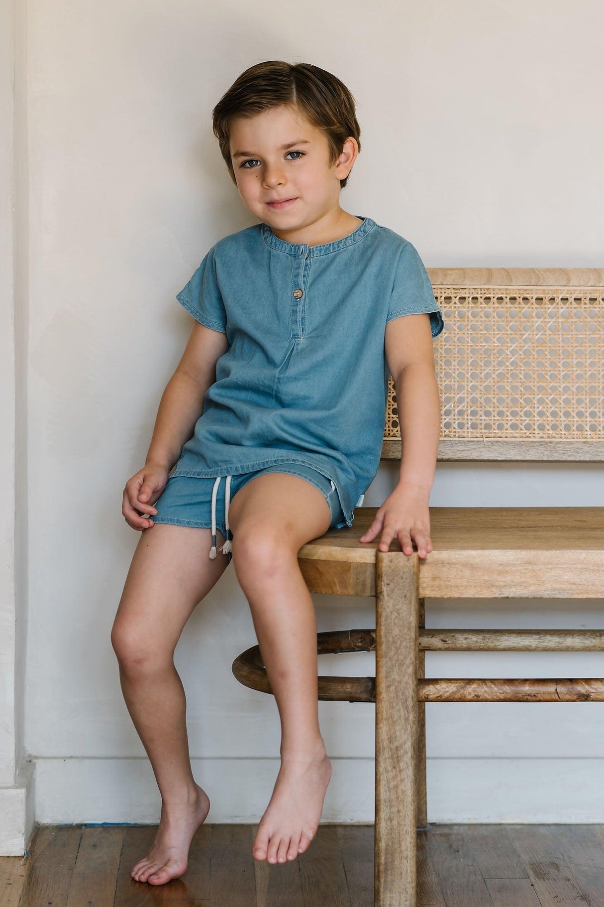 Analogie by Lil Legs Denim Tencel Collection Boys Short Sleeve Shirt - DTBST Analogie by Lil Legs Denim Tencel Collection Boys Short Sleeve Shirt - DTBST