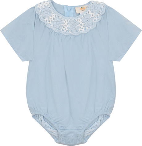 Apricot Baby Girls Crochet Neck Bubble Romper - SB5CY2595B Apricot Baby Girls Crochet Neck Bubble Romper - SB5CY2595B