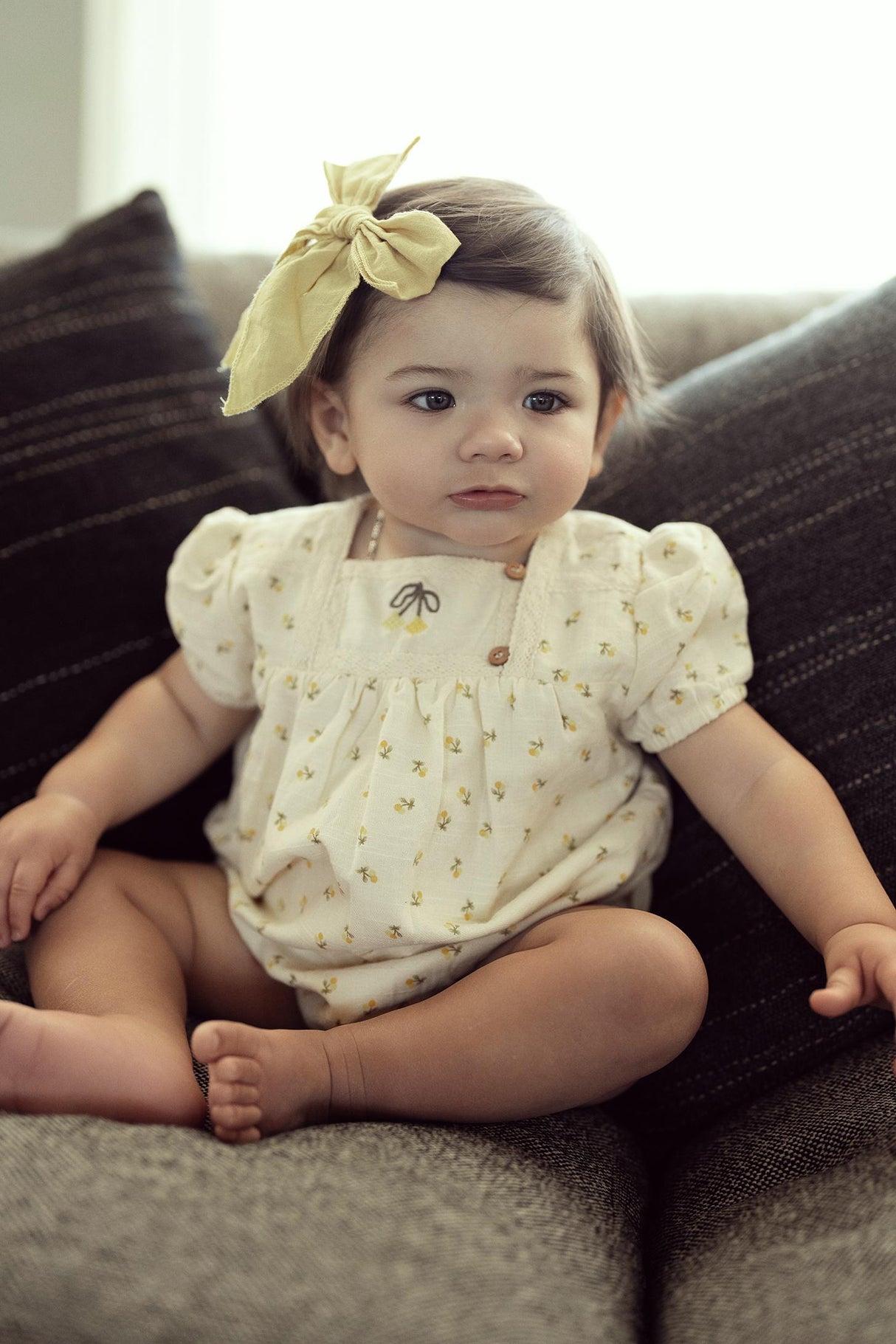 The Umbrella Academy Baby Girls Cherry Printed Linen Romper - SB5CY2605 The Umbrella Academy Baby Girls Cherry Printed Linen Romper - SB5CY2605