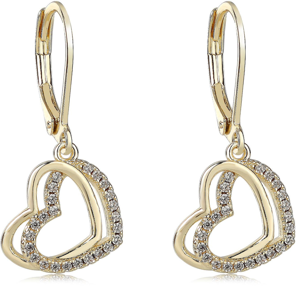 Tiny Gem Girls Double Heart Earring - TG5020 Tiny Gem Girls Double Heart Earring - TG5020