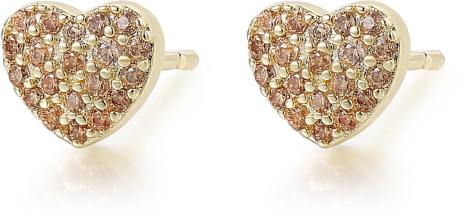 Tiny Gem Girls Champagne Heart Earring - TG4005 Tiny Gem Girls Champagne Heart Earring - TG4005