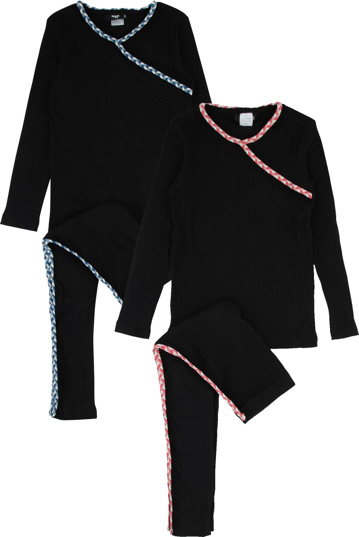 Noggi Boys Girls Braided Trim Bamboo Cotton Pajamas - 241009 Noggi Boys Girls Braided Trim Bamboo Cotton Pajamas - 241009