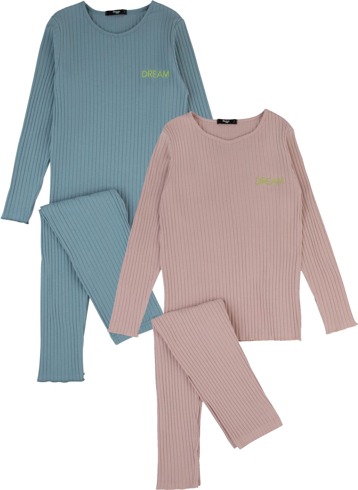 Noggi Boys Girls Wide Ribbed Cotton Pajamas - 241010 Noggi Boys Girls Wide Ribbed Cotton Pajamas - 241010