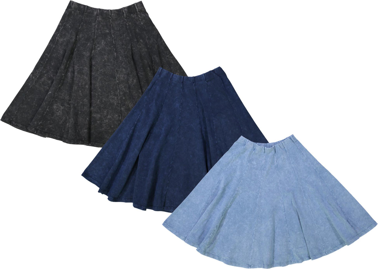 Kiki Riki Womens 25 Inch Stonewash Panel Skater Skirt - 41491 Kiki Riki Womens 25 Inch Stonewash Panel Skater Skirt - 41491