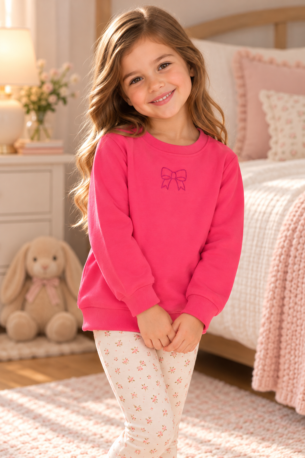 Bonjoy Girls Rhinestone Sweatshirt - BWLS26209S Bonjoy Girls Rhinestone Sweatshirt - BWLS26209S