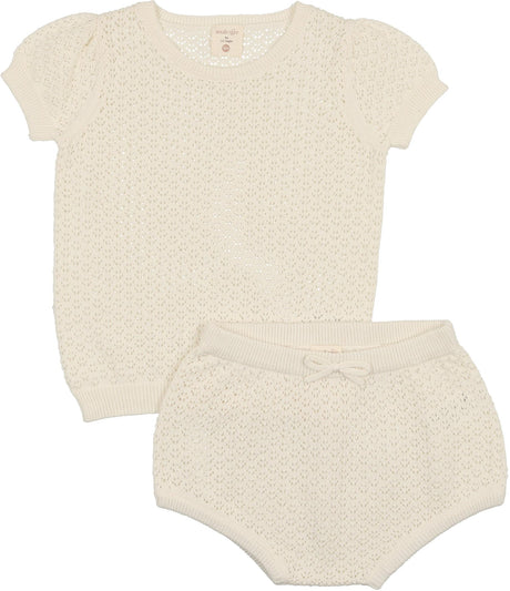 Analogie by Lil Legs Shabbos Collection Baby Toddler Girls Pointelle Knit Outfit Set