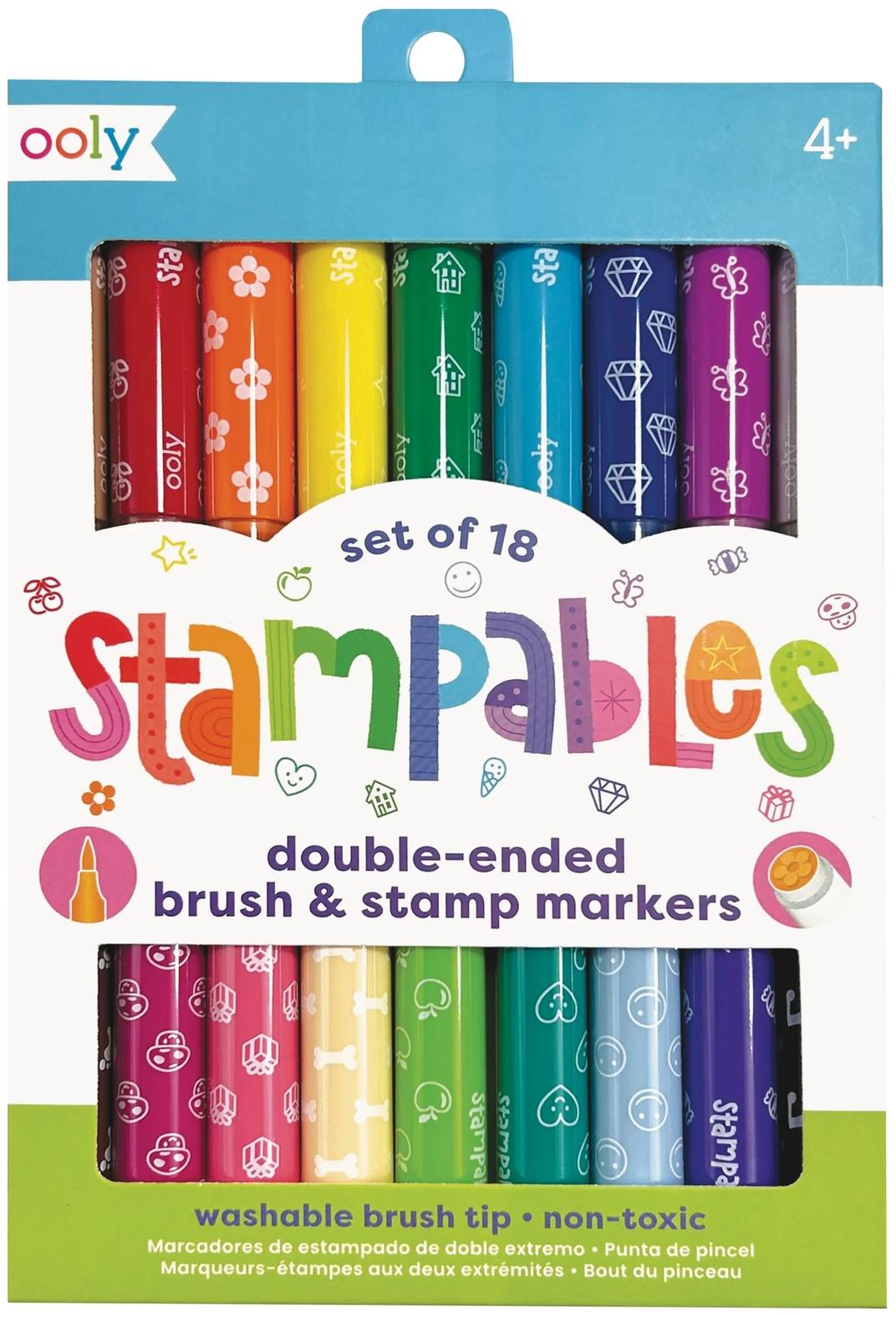 ooly Stampables Double Ended Stamp & Brush Markers 18 Pack - 130-122 ooly Stampables Double Ended Stamp & Brush Markers 18 Pack - 130-122
