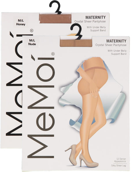 Memoi Womens Maternity 12 Denier Crystal Sheer Pantyhose with Under Belly Support Band - MA-401 Memoi Womens Maternity 12 Denier Crystal Sheer Pantyhose with Under Belly Support Band - MA-401