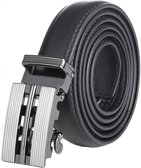 Mio Marino Boys Black Leather Adjustable Ratchet Track Belt - BRB001-5603-BK Mio Marino Boys Black Leather Adjustable Ratchet Track Belt - BRB001-5603-BK