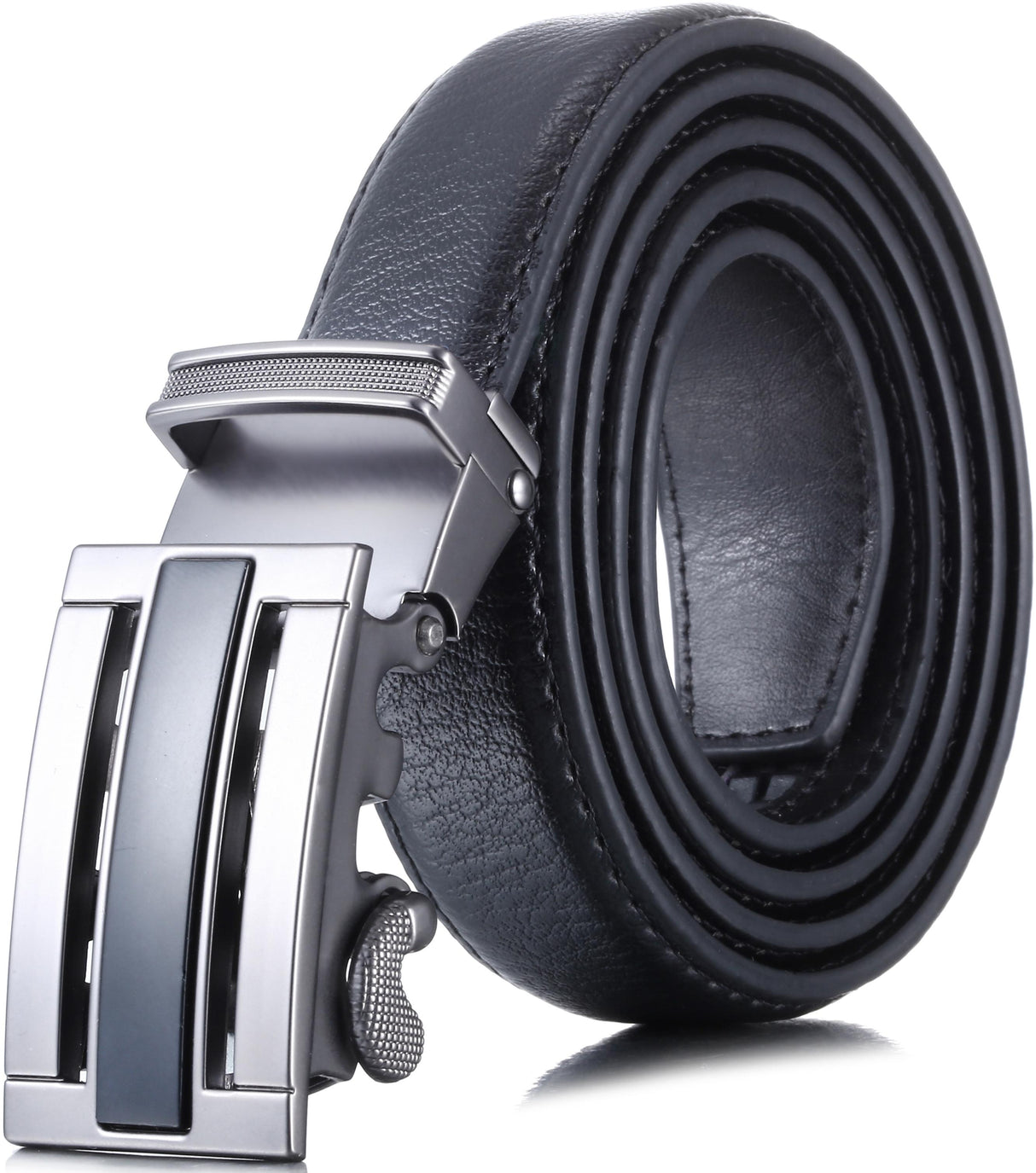 Mio Marino Boys Black Leather Adjustable Ratchet Track Belt - BRB001-5612-BK Mio Marino Boys Black Leather Adjustable Ratchet Track Belt - BRB001-5612-BK