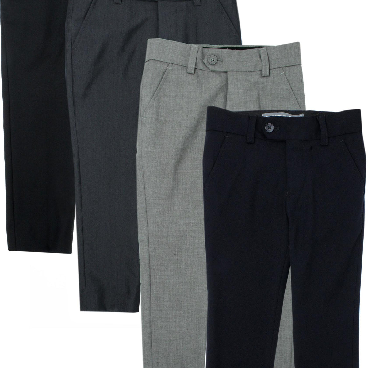 slim fit boys dress pants Leo & Zachary 37305 Boys' Dress Pants - Stretch main image 1