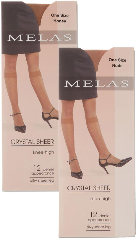 Melas Womens Silky Sheer 12 Denier Knee High - AS-309 Melas Womens Silky Sheer 12 Denier Knee High - AS-309