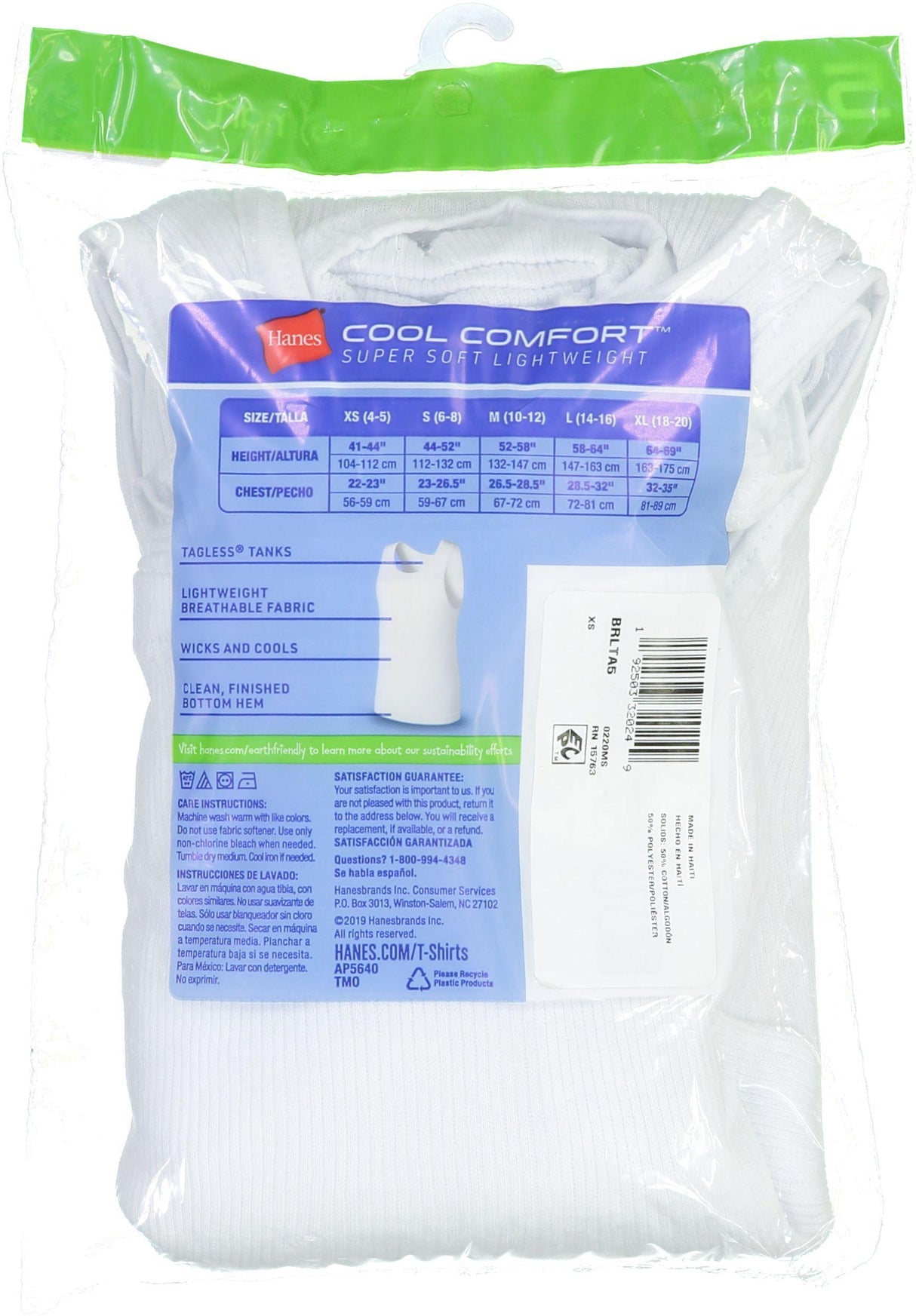 Hanes Boys EcoSmart® Tank Undershirts 5 Pack - BRLTA5 Hanes Boys EcoSmart® Tank Undershirts 5 Pack - BRLTA5